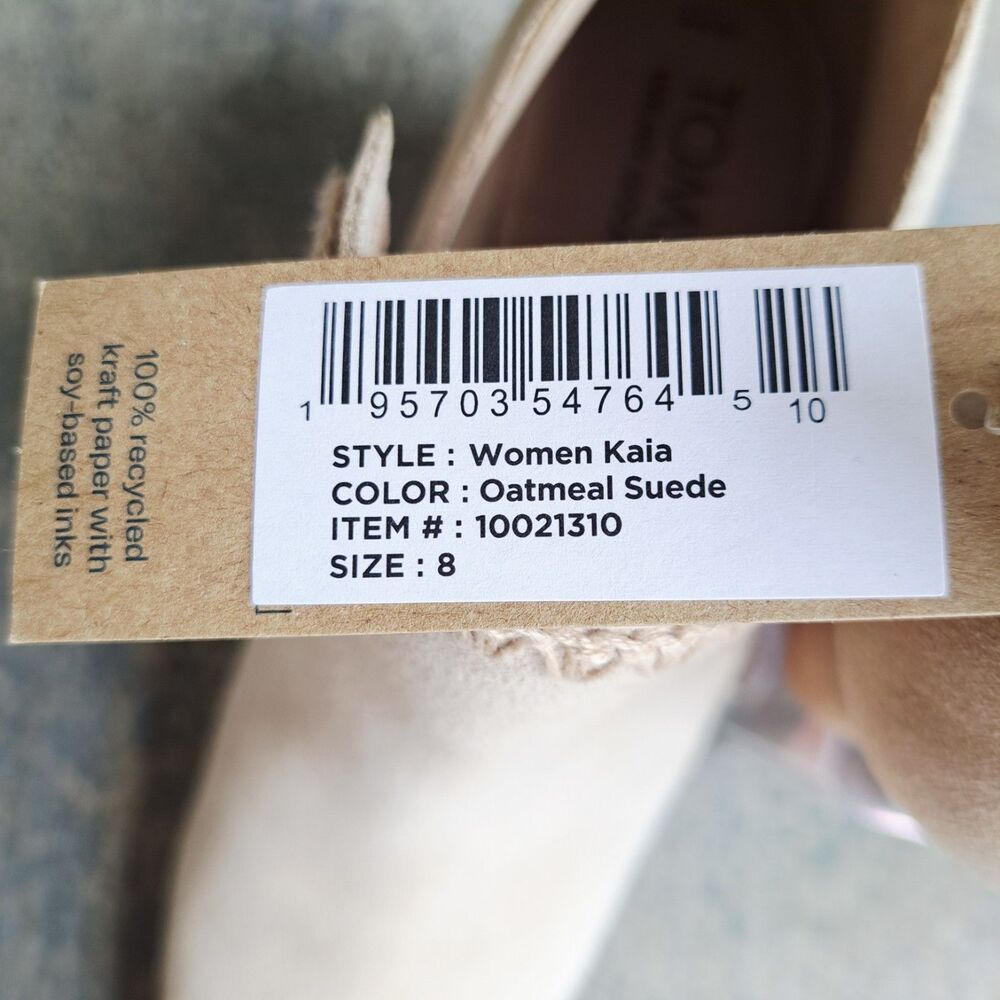 Toms Kaia Oatmeal Suede Wedge Ankle Boots Womens Size 8 Comfort Boho Festival - Picture 4 of 11